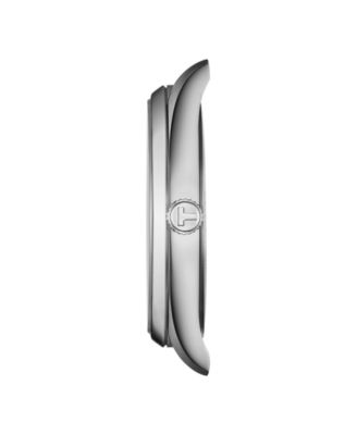 Men's Black Leather Bracelet Watch, 40mm