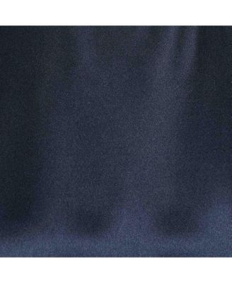 Women's Navy Blue Satin Silk Lace-Up Detail Sleeveless Top