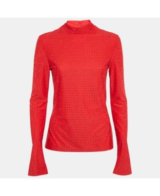 Women's Stud Embellished Jersey Long Sleeve Top