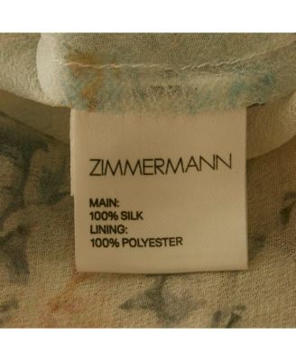 Women's Cream Floral Print Silk Ruffled Playsuit