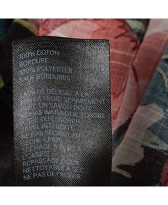 Women's Black Floral Print Cotton