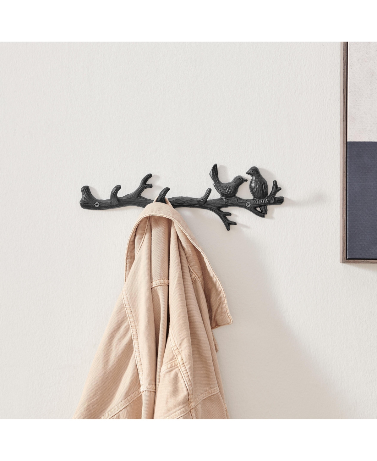 Danya B Birds on Tree Branch Decorative Utility Hook Unit with 4 Hooks