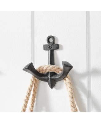 4 Piece Anchor Two-Prong Decorative Wall Double Hook Set