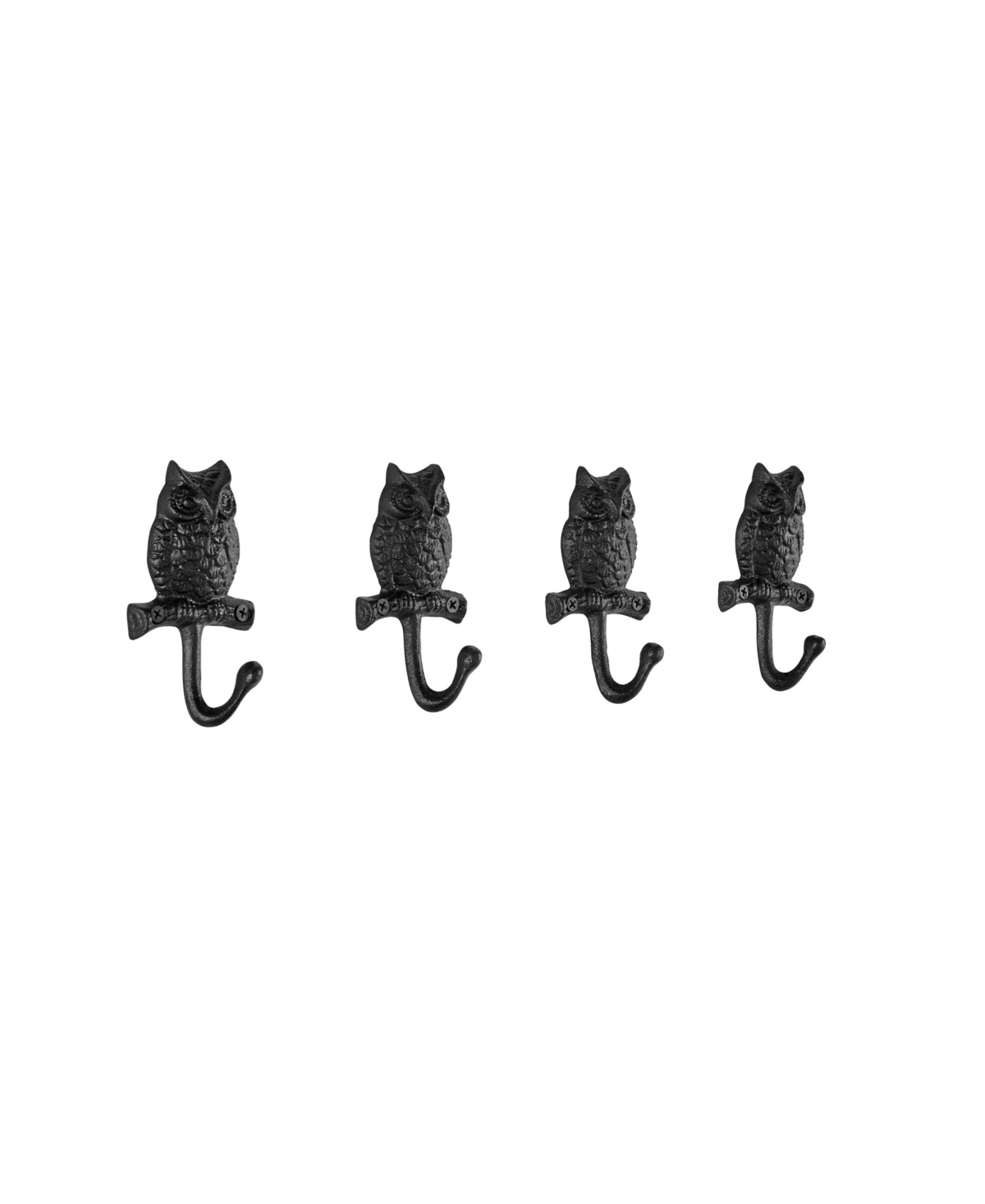 Danya B 4 Piece Owl on Branch Decorative Wall Hook Set