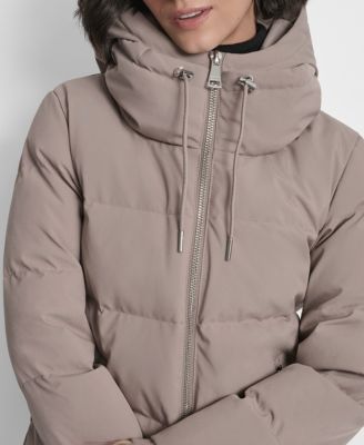 Women's Stand Collar Zipper Puffer Coat