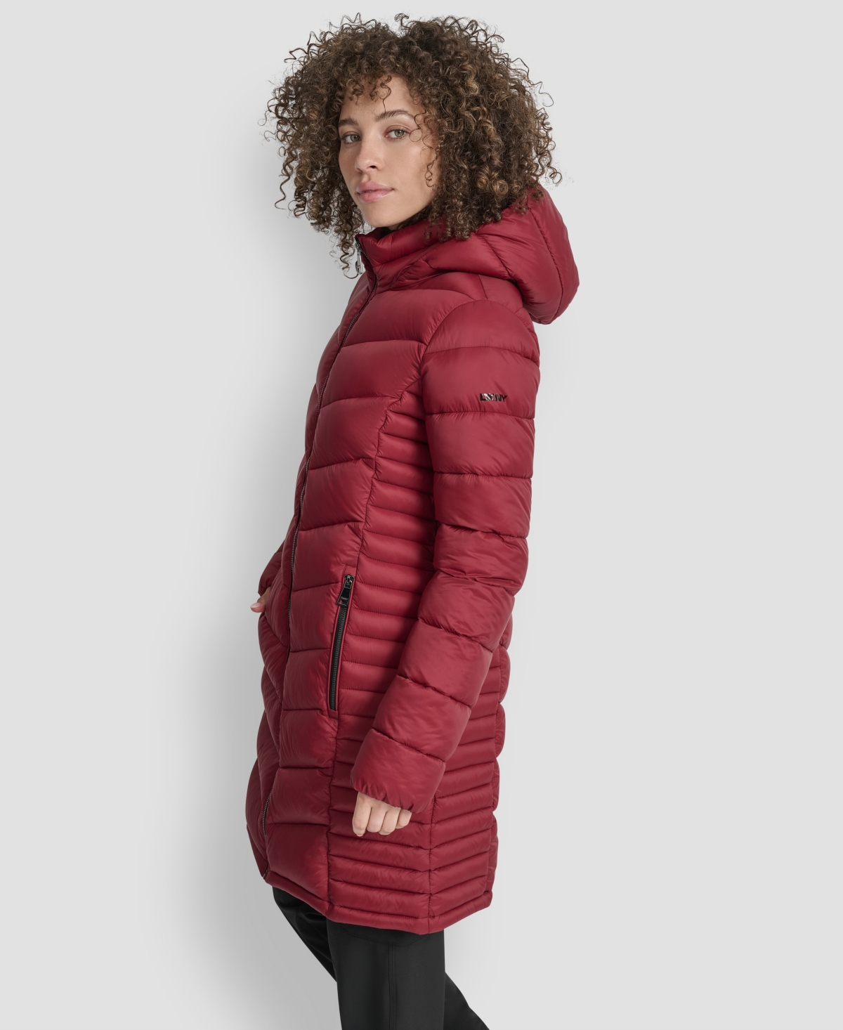 Dkny Women's Zip-Front Long Coat