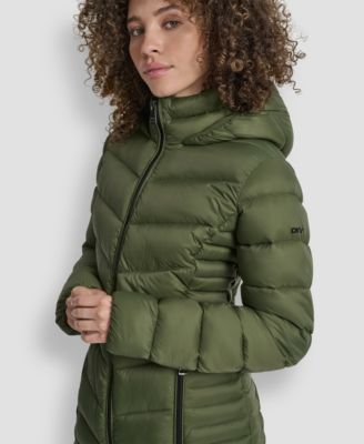 Women's Chevron-Quilted Full-Zip Puffer Jacket