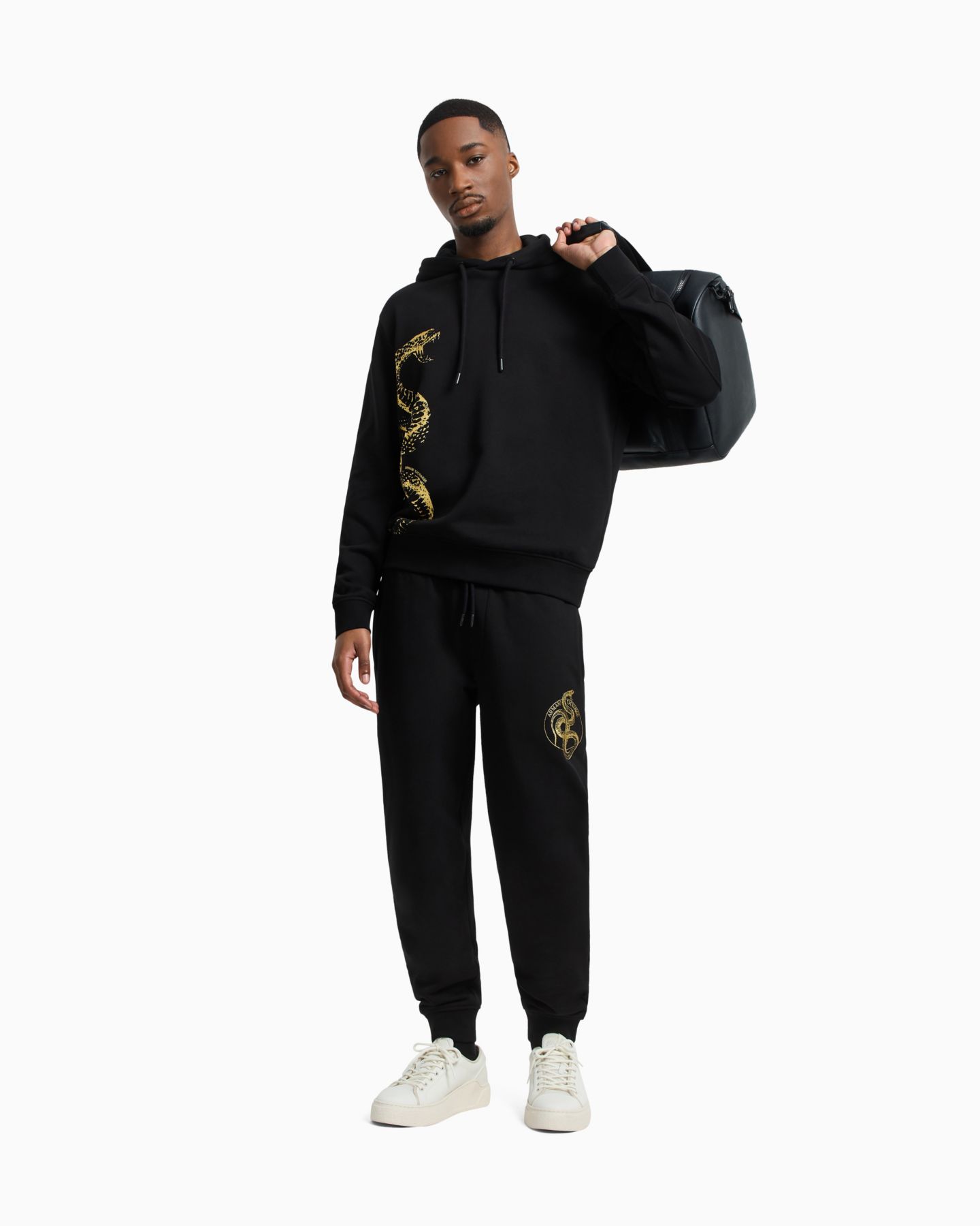 Мужское худи A|X Armani Exchange Lunar New Year Graphic, цвет: Чёрный — фото 3