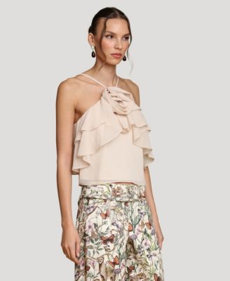 Women's Ruffle Halter Neck Top