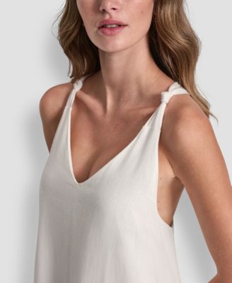 Women's Knotted Strap V-Neck A-Line Dress