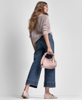 Women's High Rise Cropped Wide Leg Utility Jeans