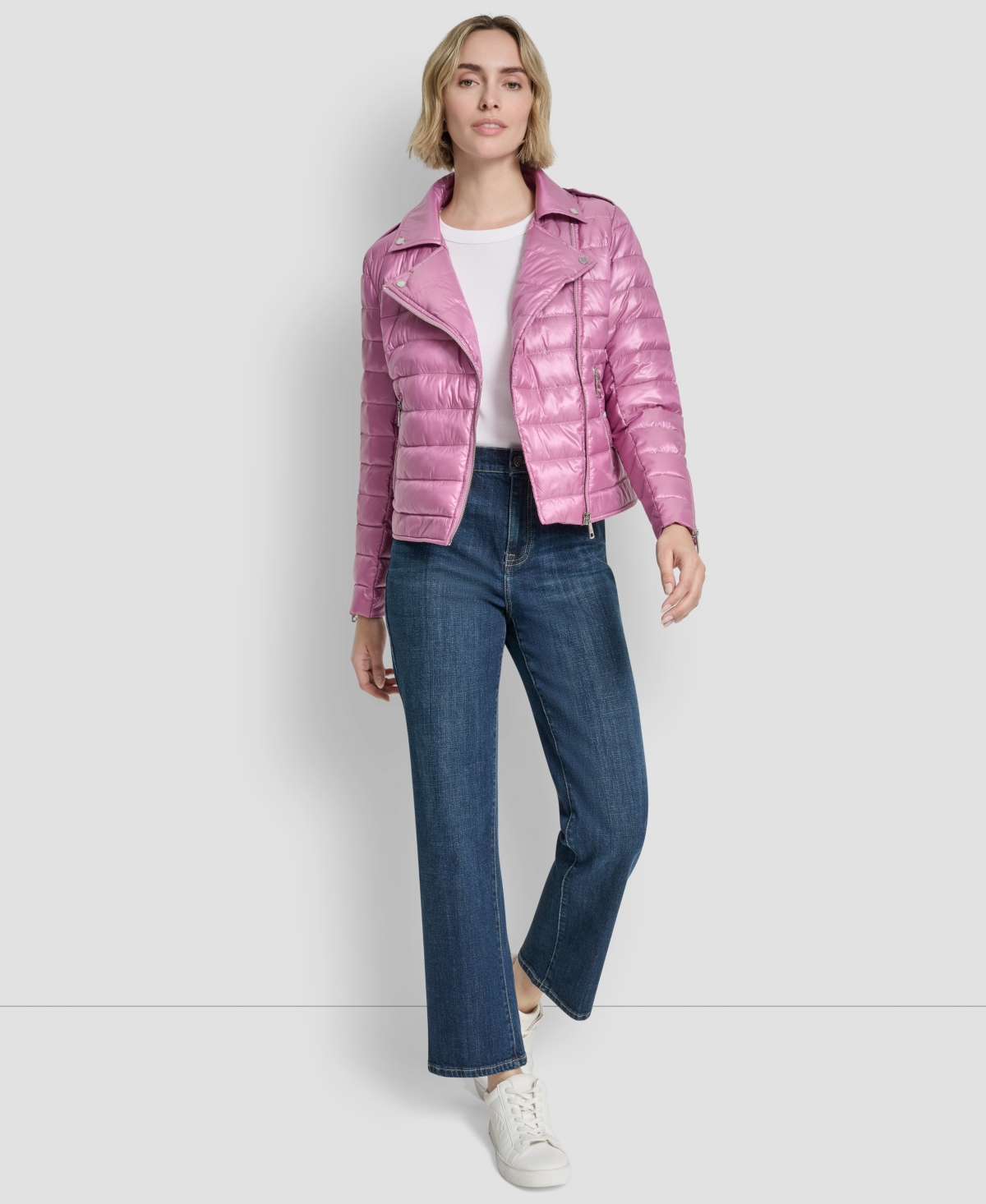 Dkny Jeans Women's Lightweight Zip-Front Puffer Jacket