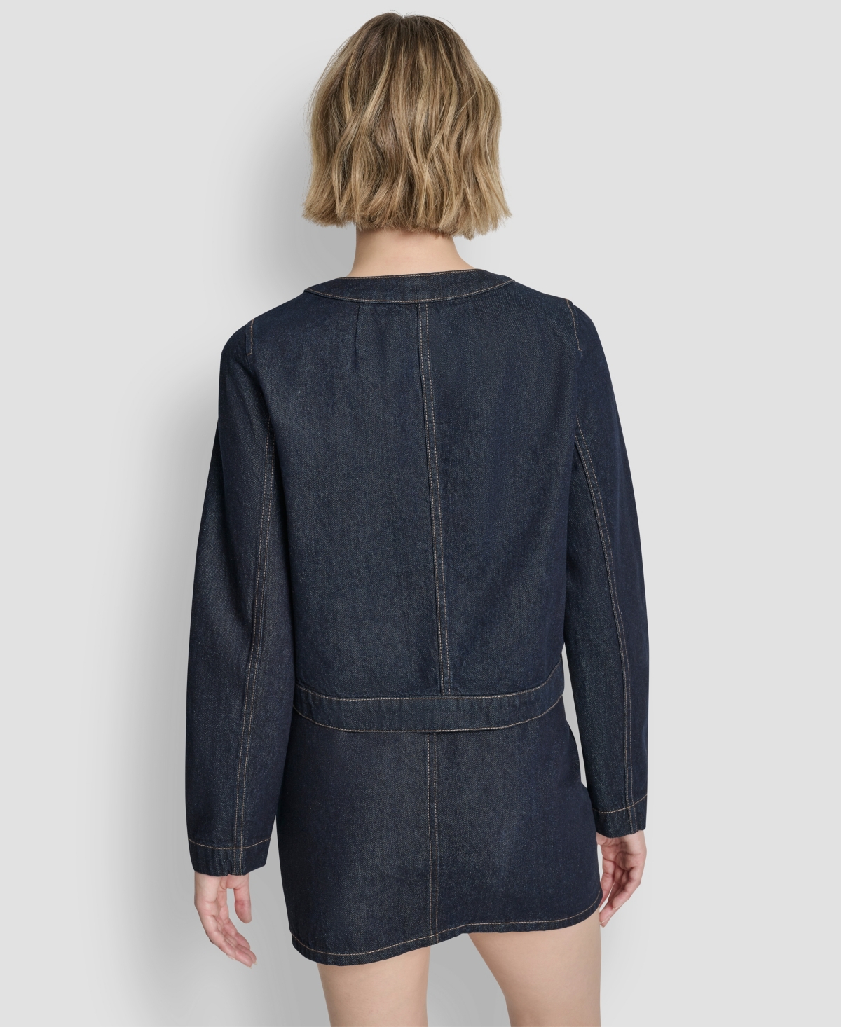 Dkny Jeans Women's Crewneck Denim Jacket