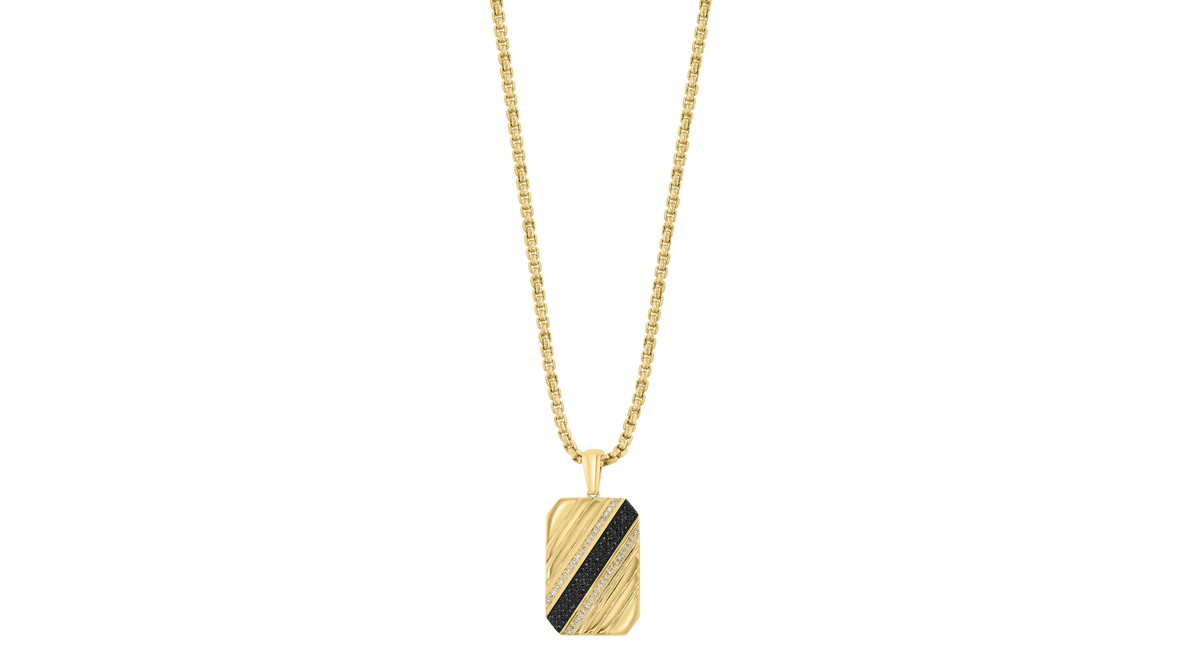Effy Collection Men's Diamond Pendant Necklace (1/2 ct. t.w.) in Gold Over Silver