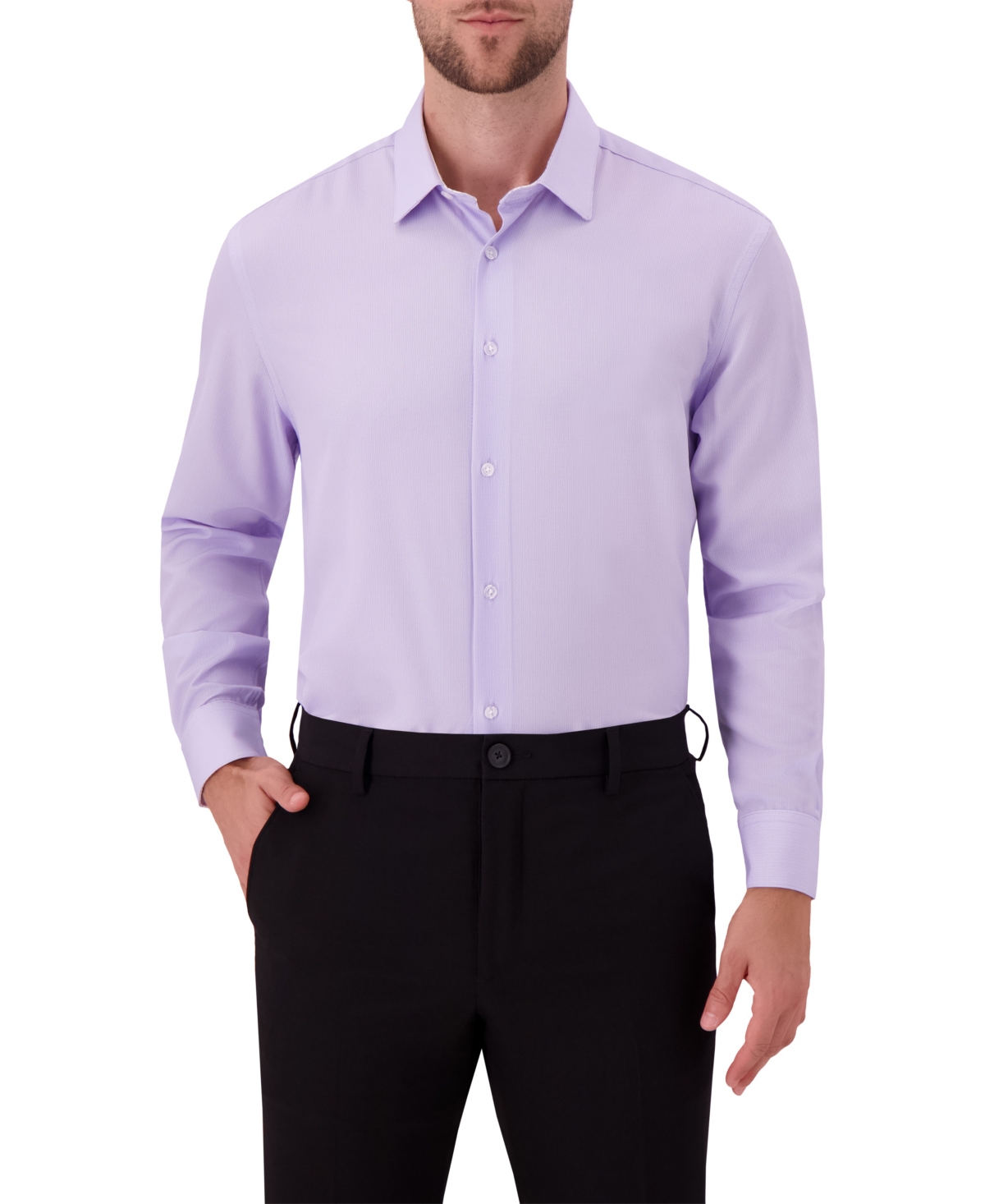 Report Collection Men's 4-Way Geometric-Print Spread-Collar Woven Dress Shirt