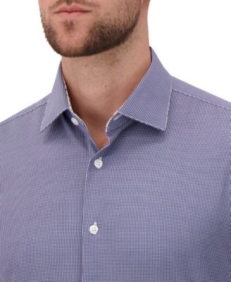 Men's 4-Way Houndstooth-Print Woven Dress Shirt