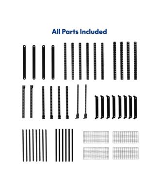 Max Series 48 in. W x 96 in. D x 24 - 40 in. H Black Heavy Duty Ceiling Mounted Overhead Garage Storage Rack-GR48BMAX-E