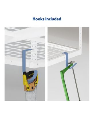 OHK Series Ceiling Mounted Overhead Garage Storage Rack, White — 36" X 72"