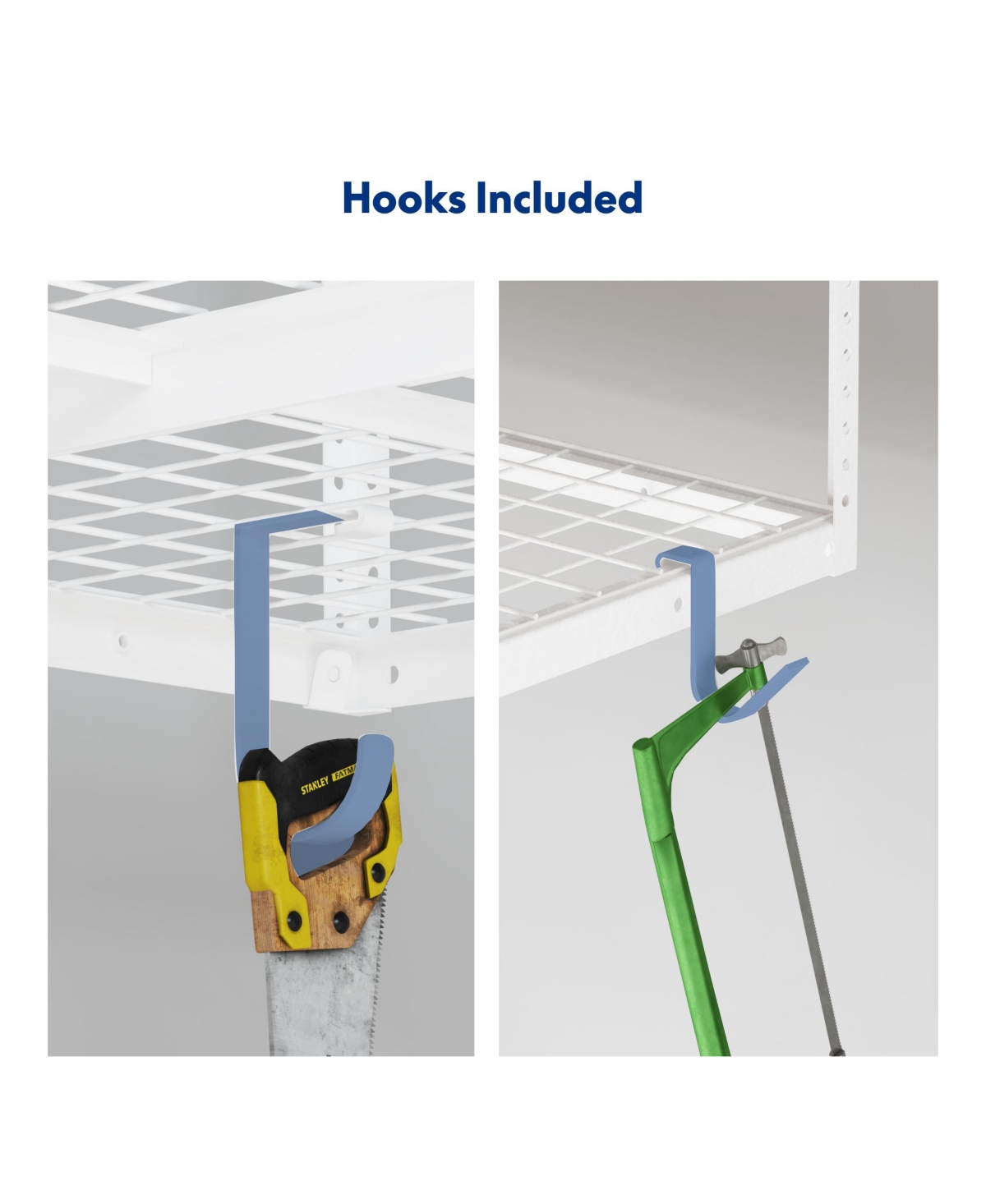 Fleximounts Ohk Series Ceiling Mounted Overhead Garage Storage Rack, White — 36" X 72"