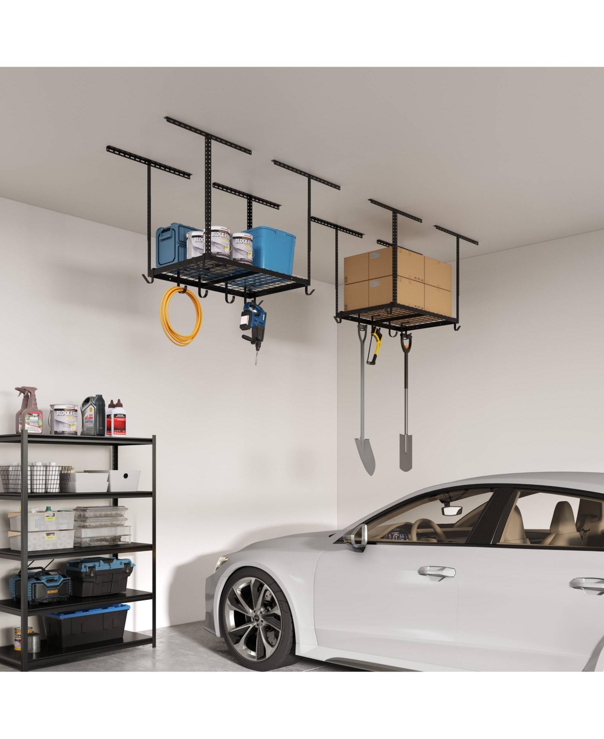 FlexiMounts Ohk Series 24 in W × 36 in D Ceiling-Mounted Overhead Garage Storage Rack – Model