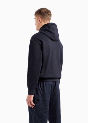 Men's French Terry Skinny Stripe Logo Drawstring Hoodie