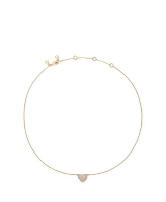 Amour Cubic Zirconia Gold-Tone Pave Pendant Necklace