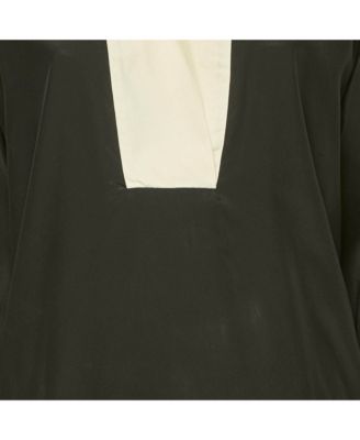 Women's Black Silk Shirt Dress