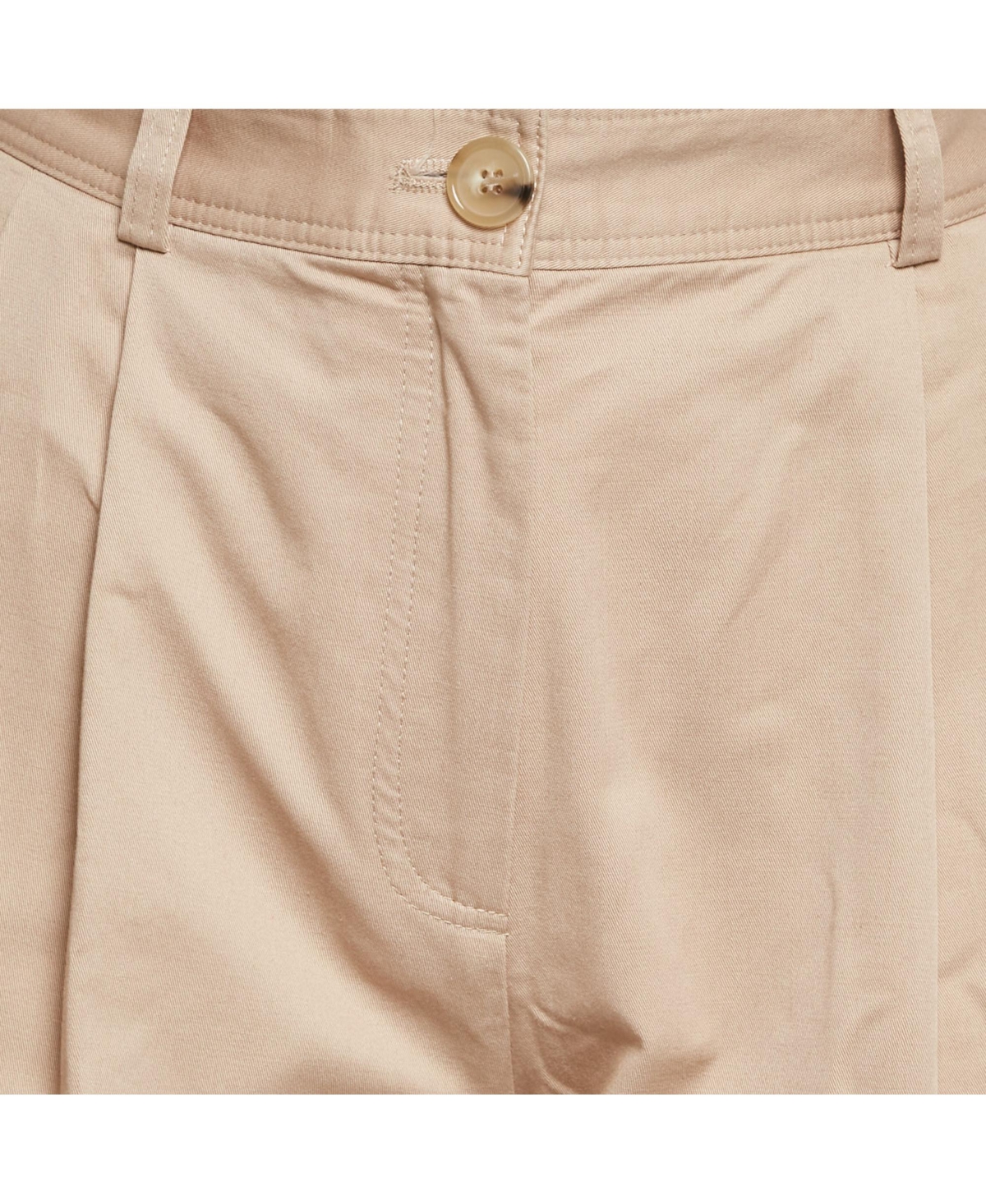 Pre-Owned Toteme Women's Beige Cotton Twill Pleated Shorts