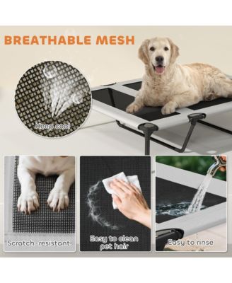 Elevated Dog Bed, Portable Raised Pet Bed with Canopy, Bag, 42"L