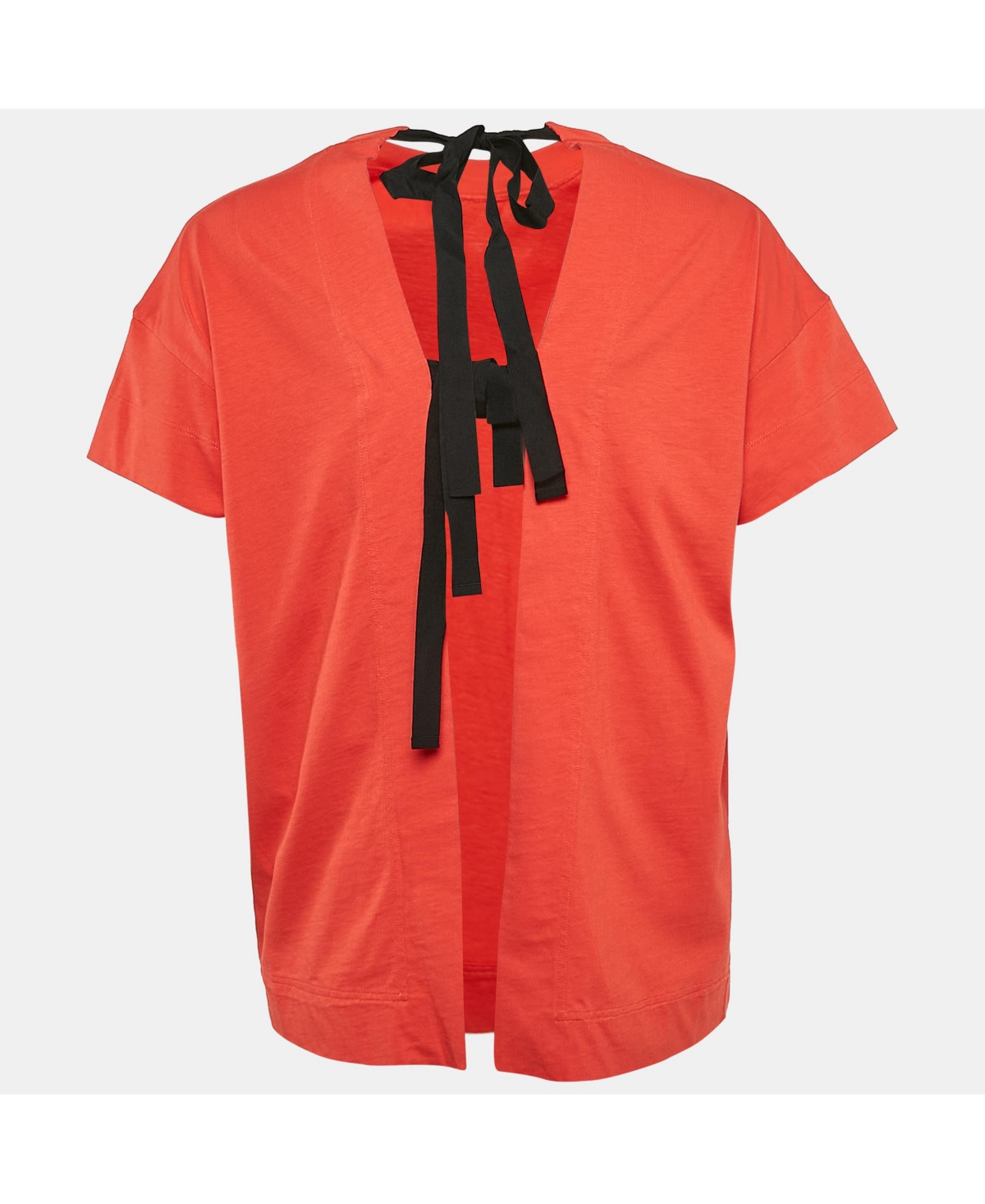 Pre-Owned Marni Women's Orange Jersey Back Tie-Up Detail Top