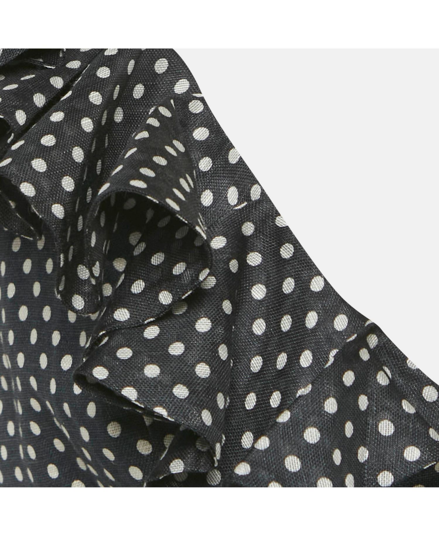 Women's Polka Dots Linen Painted Heart Cascade Top