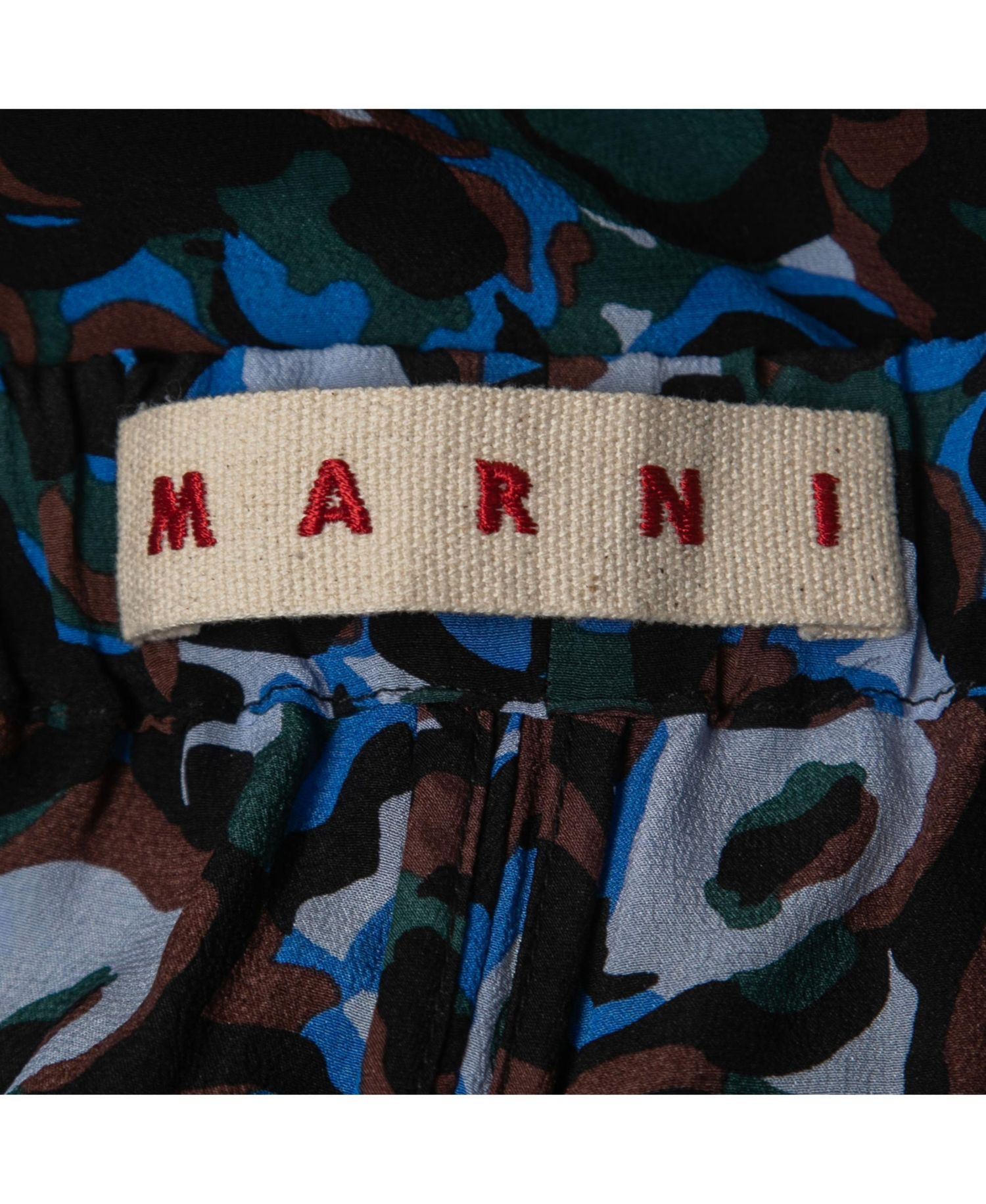 Women's Multicolor Abstract Print Silk Drawstring Trousers
