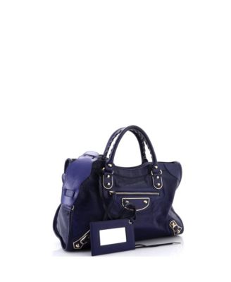 Medium City Classic Metallic Edge Bag Leather