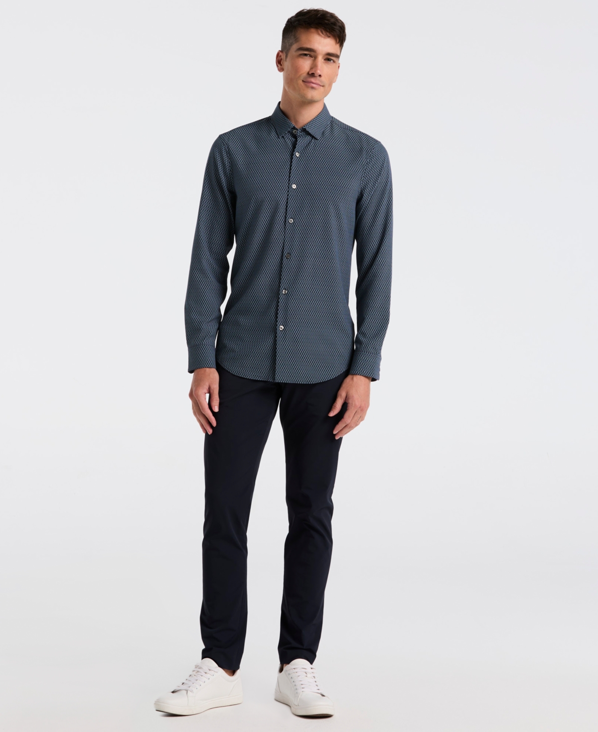 Perry Ellis Men's Slim-Fit Diamond Geo Print Shirt