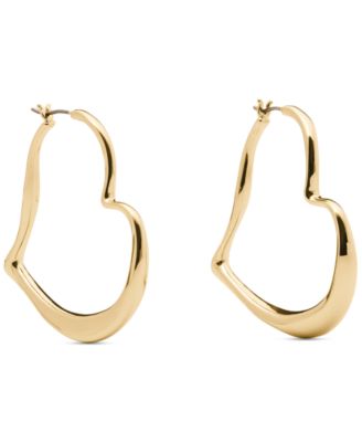 Amour Gold-Tone Heart Hoop Earrings