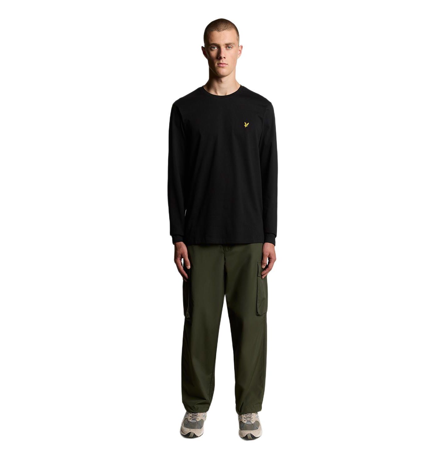 Мужская футболка Lyle & Scott Plain Long Sleeve, цвет: Угольно-чёрный — фото 3
