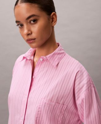 Women's Poplin V-Day Button-Down Pajama Shirt