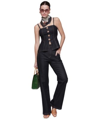 Women's Square Neck Peplum Top