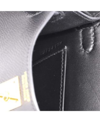Pre-Owned HERMES Kelly 20 Handbag Black Epsom with Gold Hardware