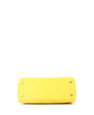 Kelly 28 Handbag Yellow Evercolor with Palladium Hardware
