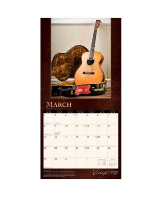 Vintage Guitars | 2026 12 x 24 Inch (Hanging) Monthly Square Wall Calendar | Foil Stamped Cover | Plastic-Free