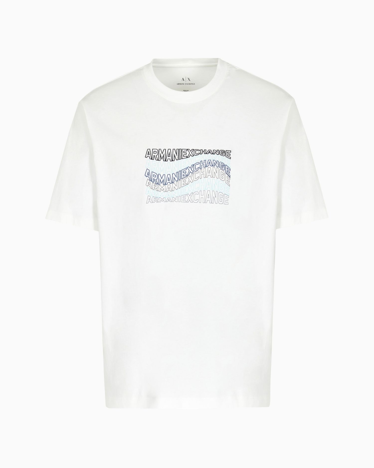 Men's Cotton Wave Logo Print T Shirt