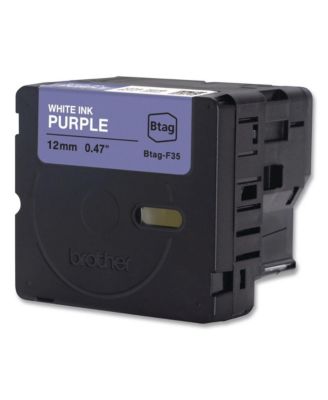 BTAGF35 0.47 in. x 13.1 ft. Genuine P-Touch BTAG Label Tapes - White on Purple