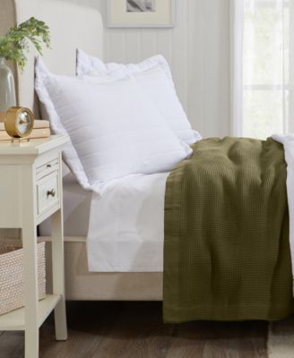 Lightweight Waffle Weave Summer Bedding Cotton Throw Blanket