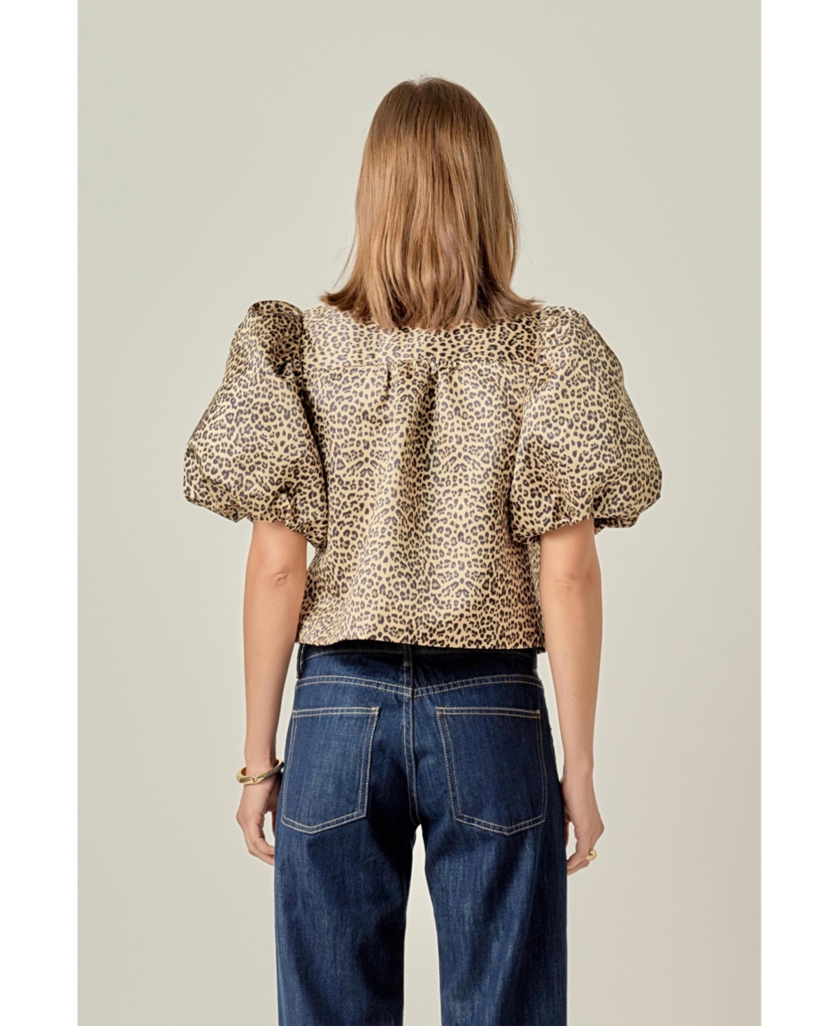 English Factory Women's Bow Detailed Puff Sleeve Top