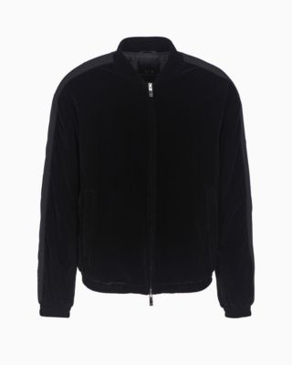 Men's Full-Zip Velour Bomber Jacket 