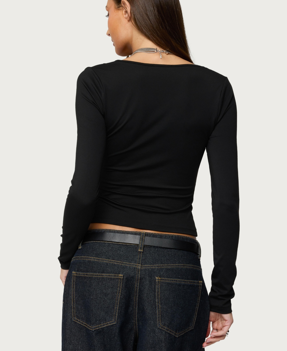 Edikted Women's Zeya Lacey Keyhole Top