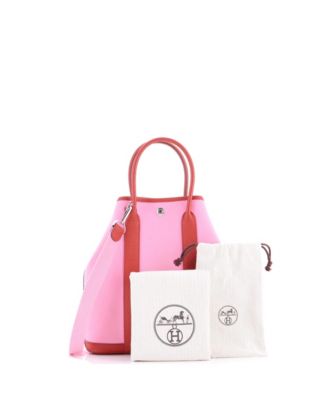 Pre-Owned HERMES 28 Garden File Tote Toile and Leather