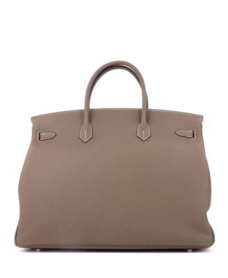 Birkin 40 Handbag Grey Togo with Palladium Hardware