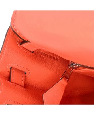 Pre-Owned HERMES Kelly 25 Handbag Orange Swift with Palladium Hardware